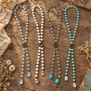 Mercury Rising Faceted Crystal Toggle Lariat Necklace