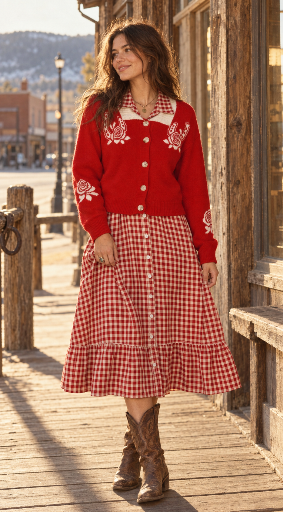Rose to the Occasion Red Cardigan Sweater