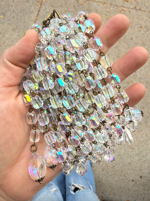 Mercury Rising Faceted Crystal Toggle Lariat Necklace