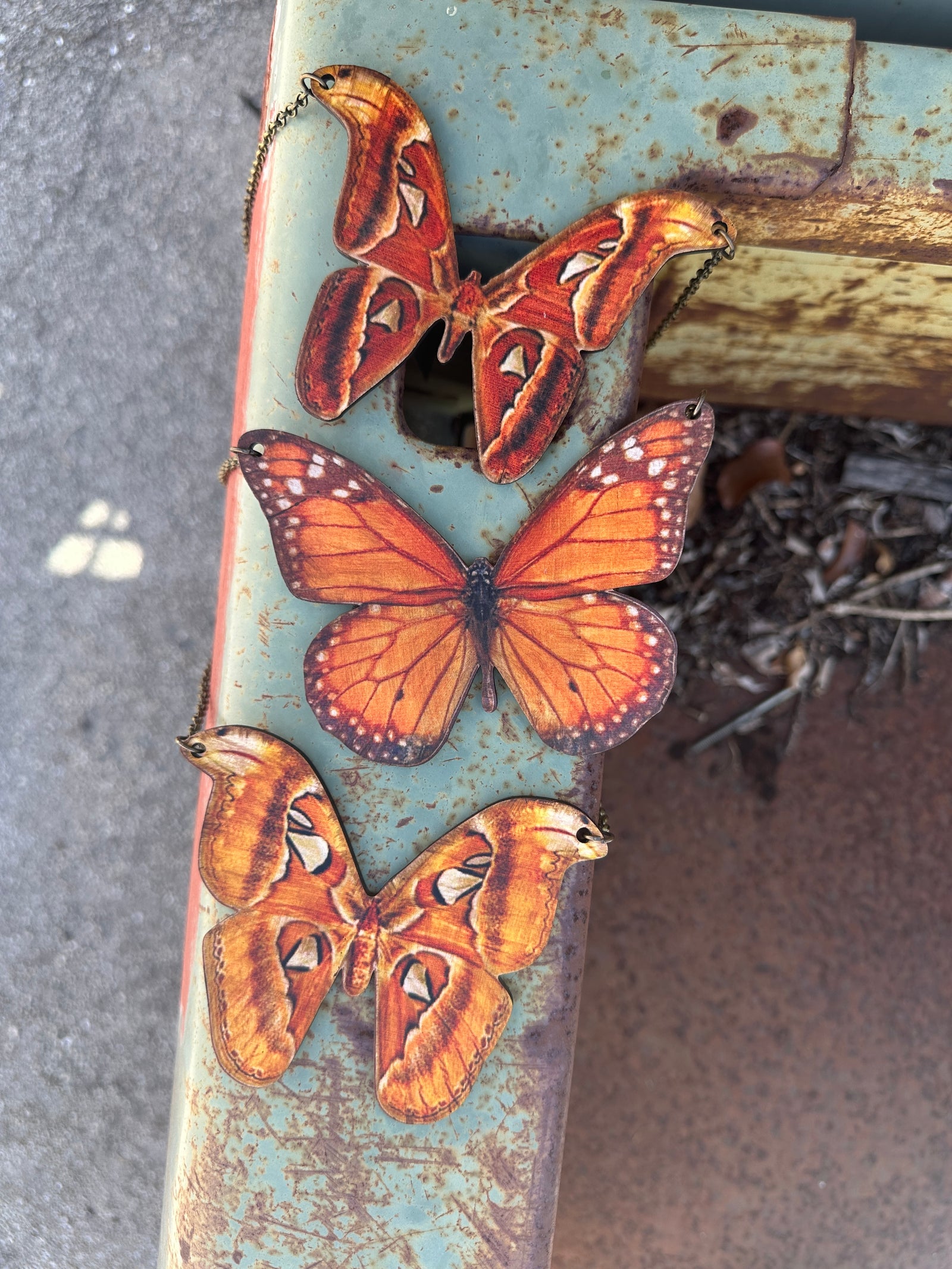 Social Butterfly Hand Made Jumbo Wooden Necklace (made to order)