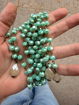 Mercury Rising Faceted Crystal Toggle Lariat Necklace