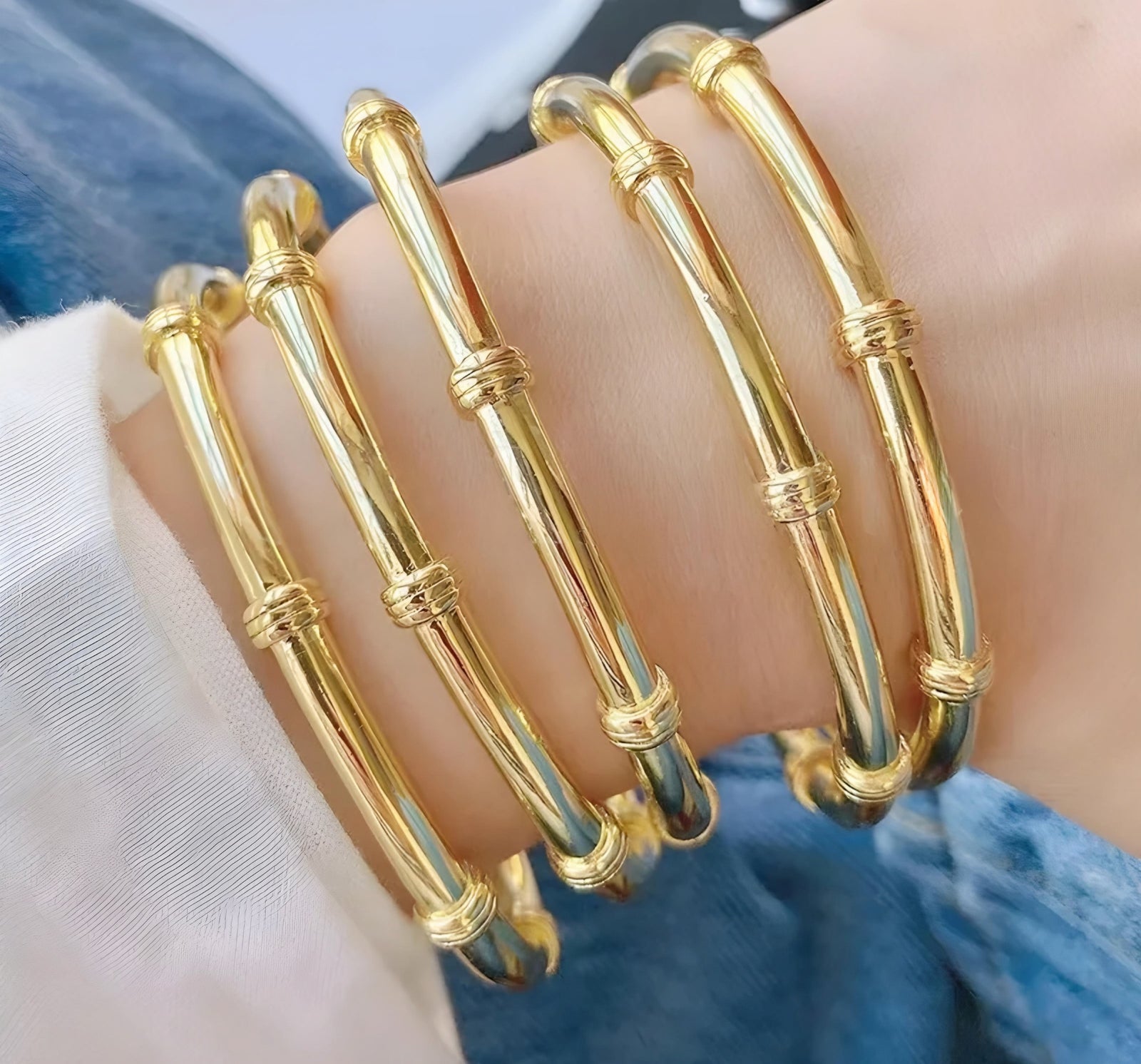 Boundaries Gold Cuff Bangle