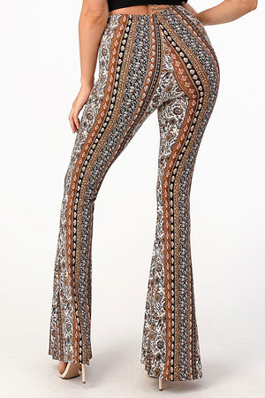 Need You Now Boho Floral Print  Bell Bottom Flare Pants