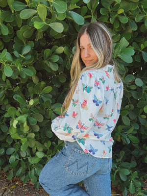 PREORDER Eyes Without a Face Butterfly Button Up Blouse PREORDER MARCH/APRIL 2026