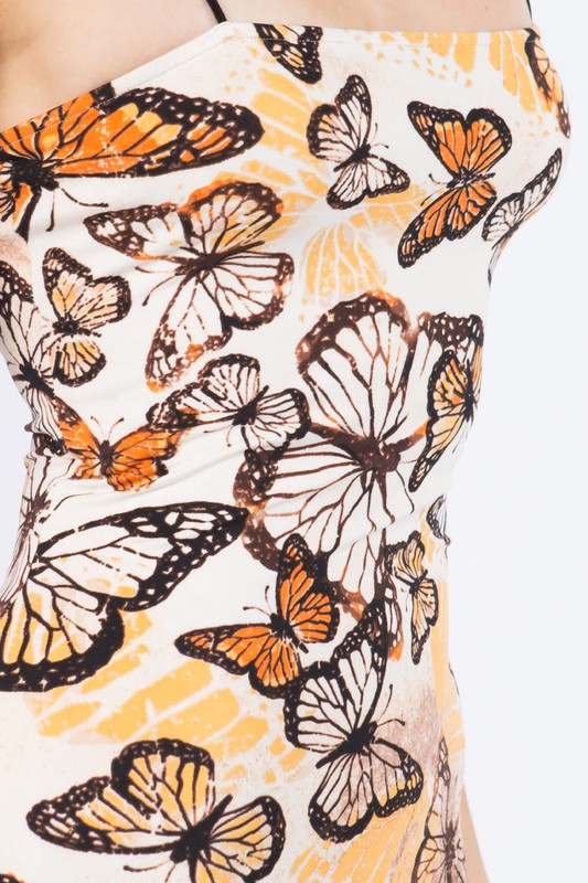 I Feel Free Butterfly Print Mini Dress