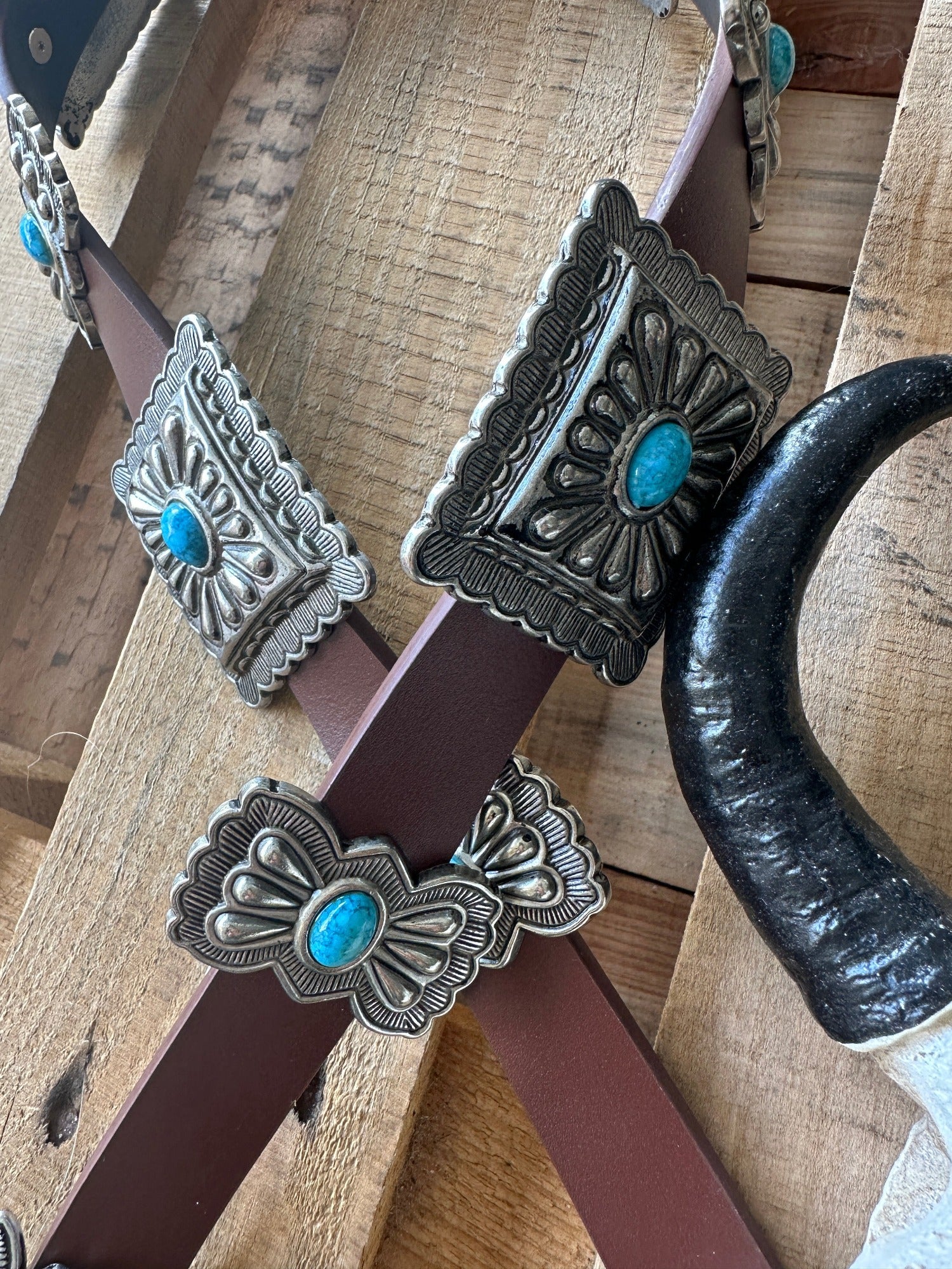 Western Concho selling Belt With Turquoise S/M