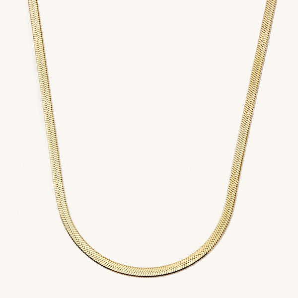 Skinny Gold Herringbone Necklace
