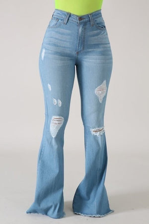 Skylar Brick House Light Wash Flare Denim Jeans (DS) FG GG