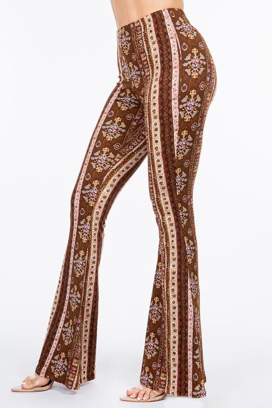 Need To Know Boho Floral Print Bell Bottom Flare Pants