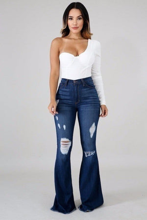 Madeline High Waisted Flare Jeans ~ SAMPLE SALE - Lil Bee's Bohemian