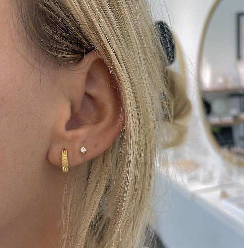 Textured Gold Huggie Earrings