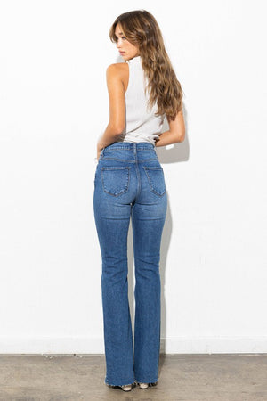 Button Me Up High Waisted Distressed Bootcut Jeans (DS) FG VM