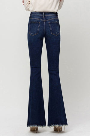 Ranch Road Raw Hem Super Flare Jeans