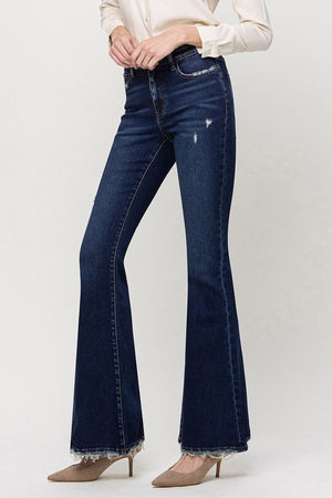 Ranch Road Raw Hem Super Flare Jeans