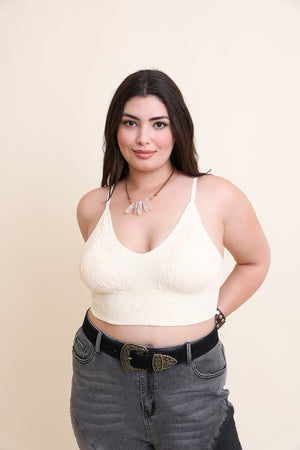 Seamless Padded Textured Brami Plus Size