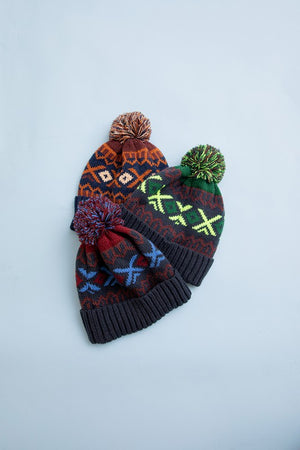 Adobe Sky Aztec Pom Pom Beanie