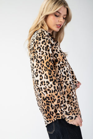 Wild Wanderer Leopard Print Button Up Blouse