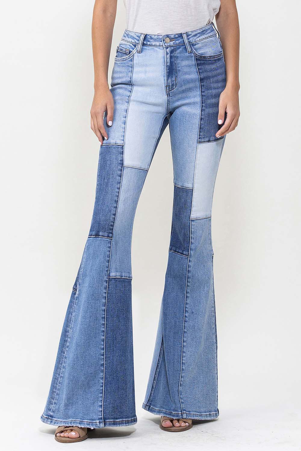 Patchwork Penny High Rise Panel Denim Flare Jeans ~ PREORDER 12/6