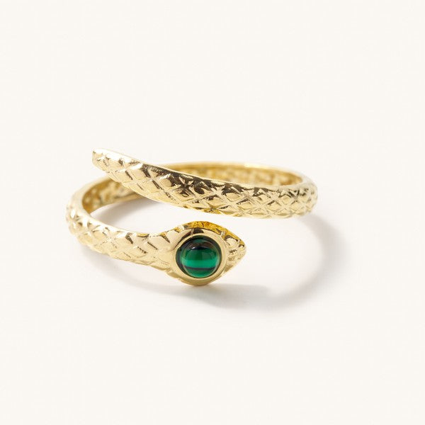 Emerald Snake Ring