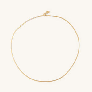 Nikki Smith Micro Gold Herringbone Necklace ~ BACKORDER