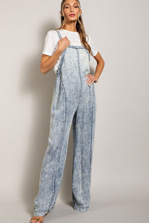 Washed Over Me Mineral Wash Denim Jumpsuit