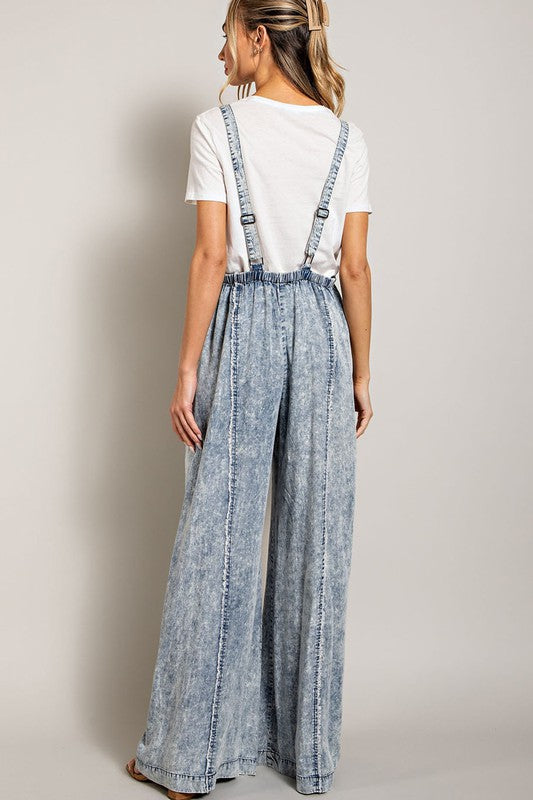 Washed Over Me Mineral Wash Denim Jumpsuit