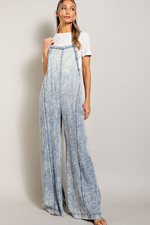 Washed Over Me Mineral Wash Denim Jumpsuit