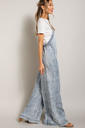 Washed Over Me Mineral Wash Denim Jumpsuit