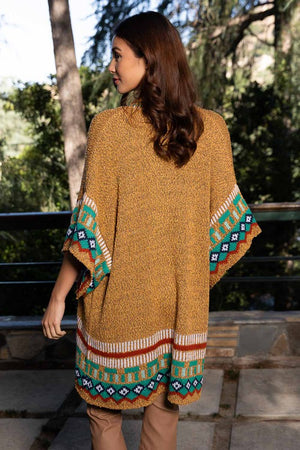 Back Up Plan Aztec Trim Knit Cardigan
