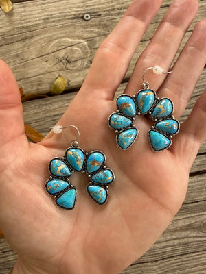 Rodeo Queen Squash Blossom Drop Earrings