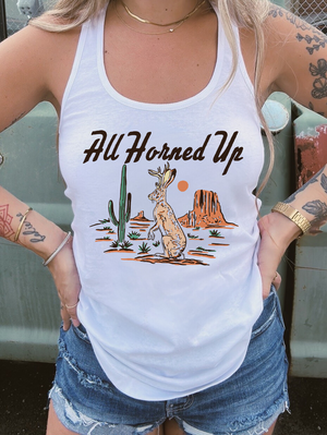 All Horned Up Racer Back Tank Top (made to order) RBR