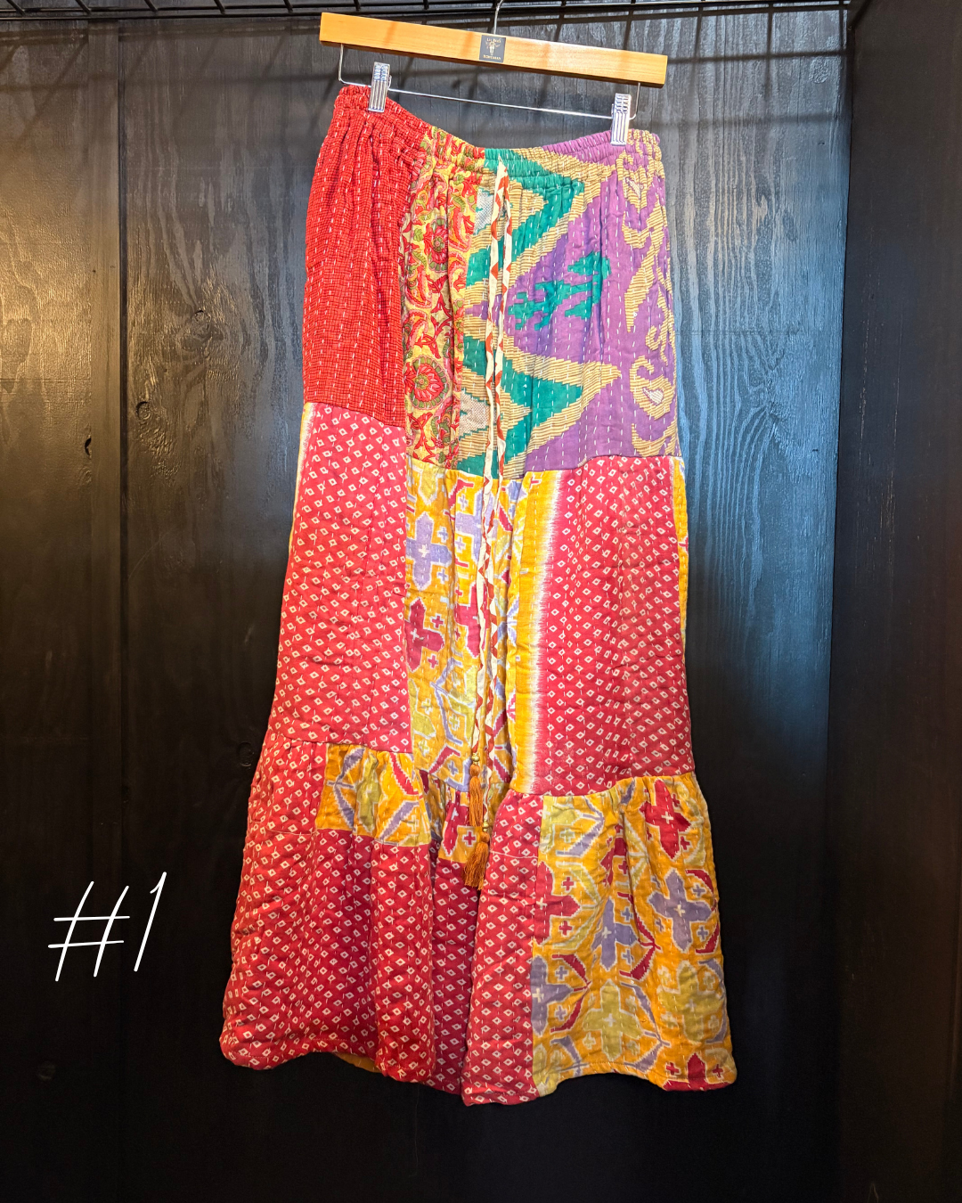 Ripple Kantha Quilt Maxi Skirt