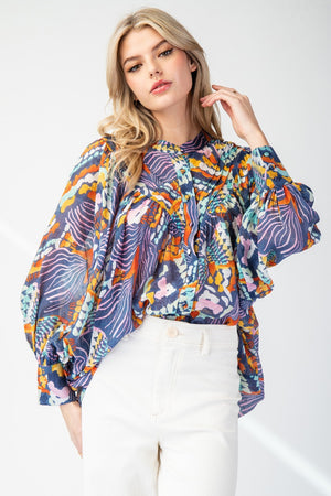 Mystic Mirage Printed Button Up Blouse - 3 Colors