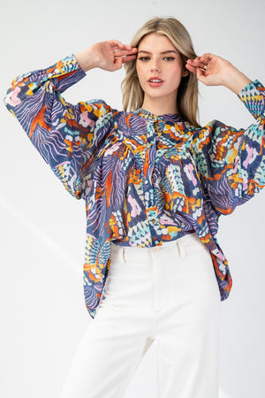 Mystic Mirage Printed Button Up Blouse - 3 Colors