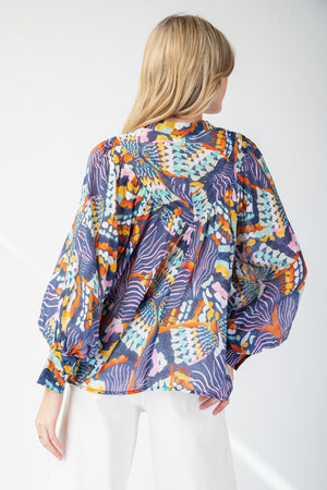 Mystic Mirage Printed Button Up Blouse - 3 Colors