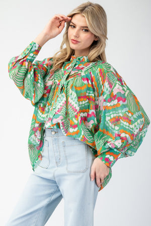 Mystic Mirage Printed Button Up Blouse - 3 Colors