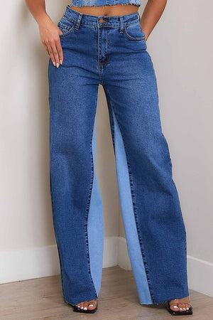 Color In The Lines High-Rise Color Block Wide Leg Denim (FG) DS