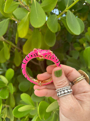 Tigress Enamel Gold Cuff Bracelet