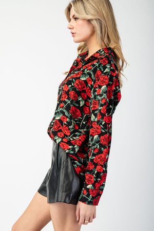 All Of Me Rose Print Blouse