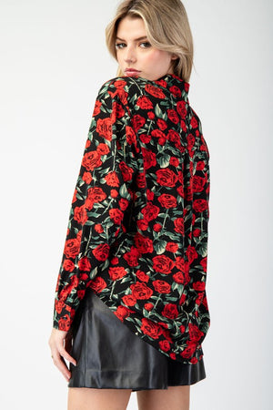 All Of Me Rose Print Blouse