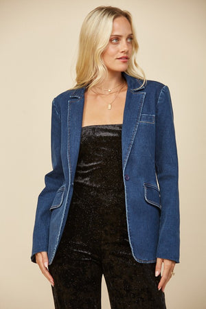 She Means Business Denim Blazer