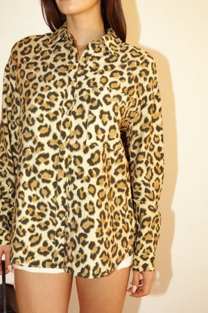 Wild Wanderer Leopard Print Button Up Blouse