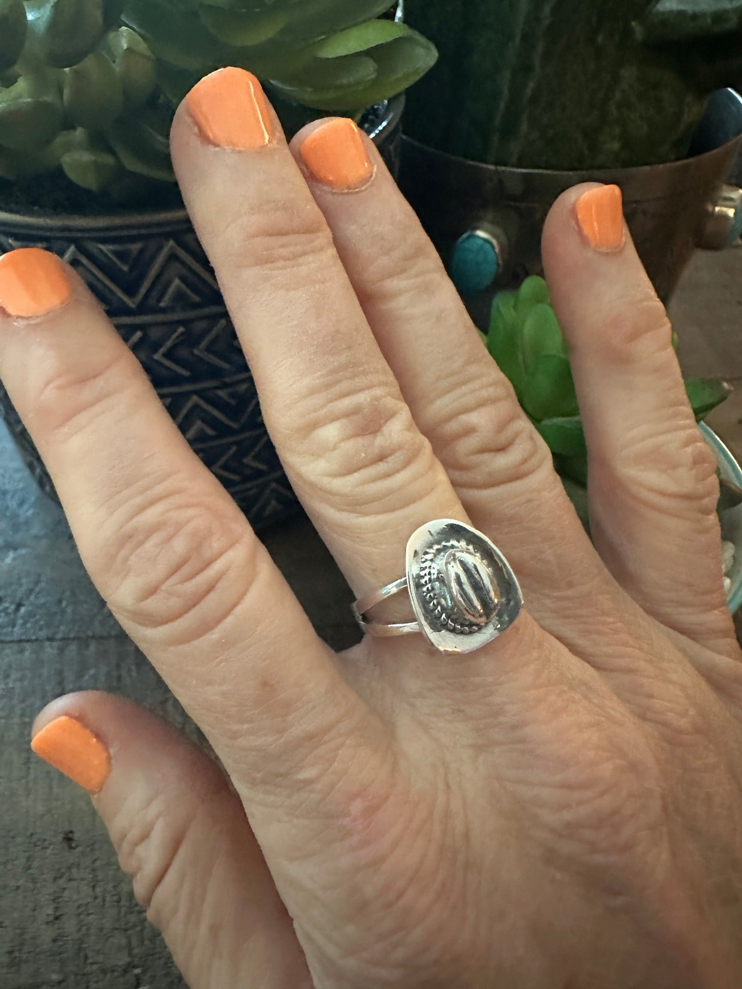 Sterling Silver Cowboy Hat Ring