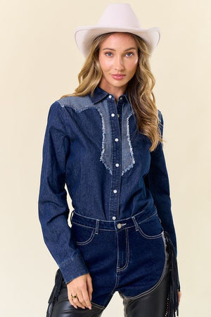 Fiddle In The Band Western Denim Button Up