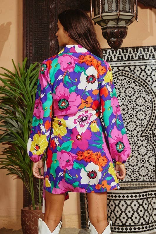 Petal Pop Retro Floral Wrap Mini Dress &/or Cardigan