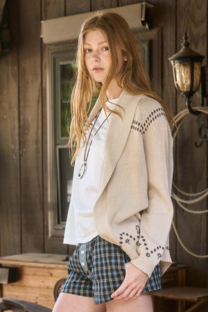 Canyon Ranch Horse Jacquard Shawl Knit Cardigan