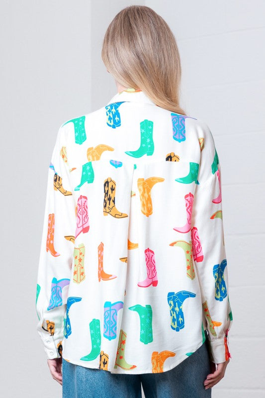 Boot Scootin' Button Up Blouse
