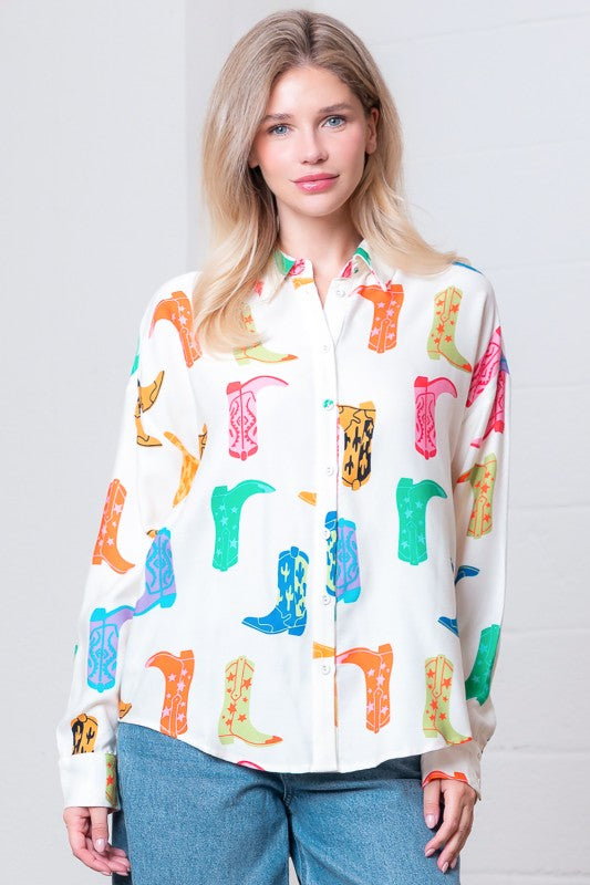 Boot Scootin' Button Up Blouse