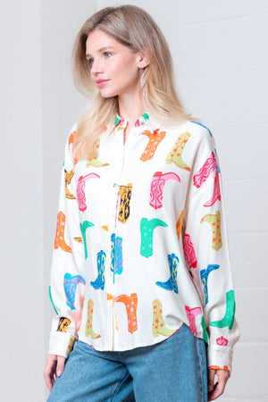 Boot Scootin' Button Up Blouse