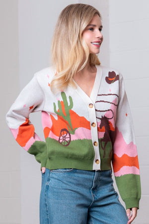 Way Out West Button Down Sweater Cardigan